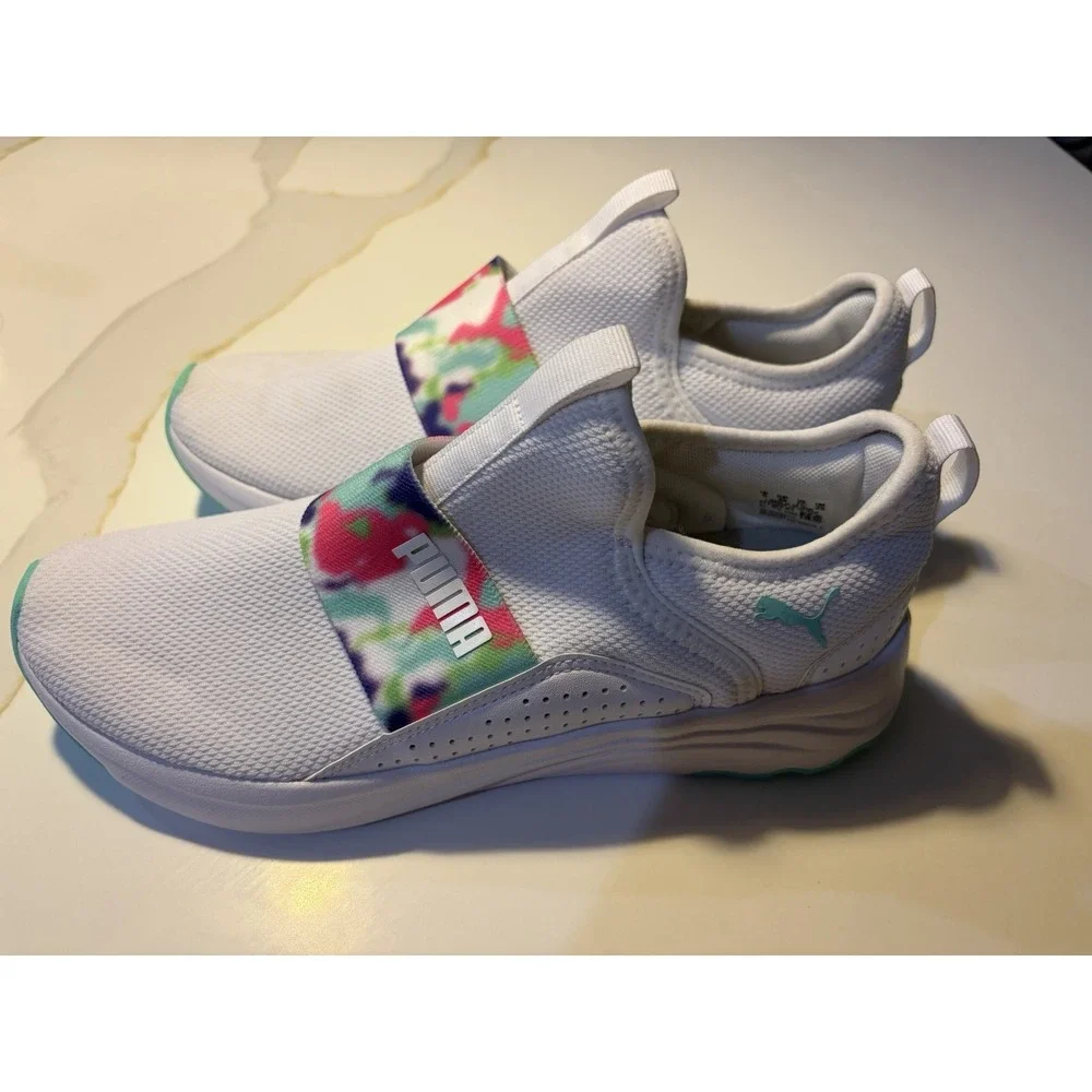 Puma Softride Sophia Slip On White Tie Dye Sneakers Womens Size 8.5